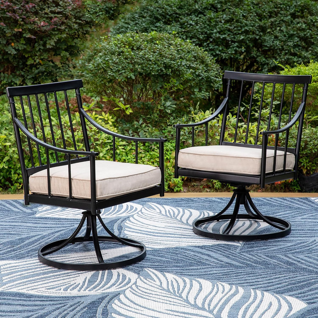 PHI VILLA 2 Pack Swivel Rocking Patio Chairs