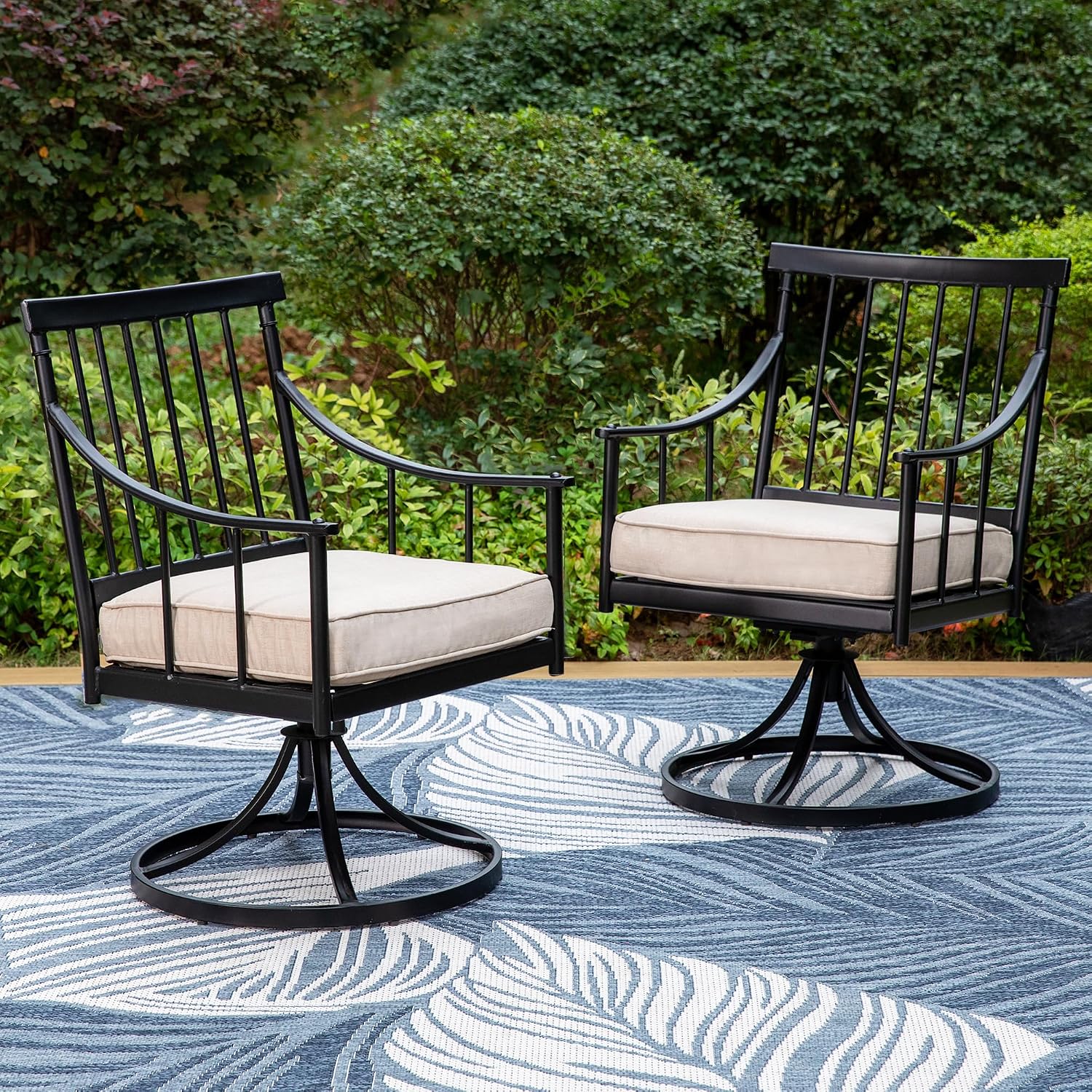 PHI VILLA 2 Pack Swivel Rocking Patio Chairs