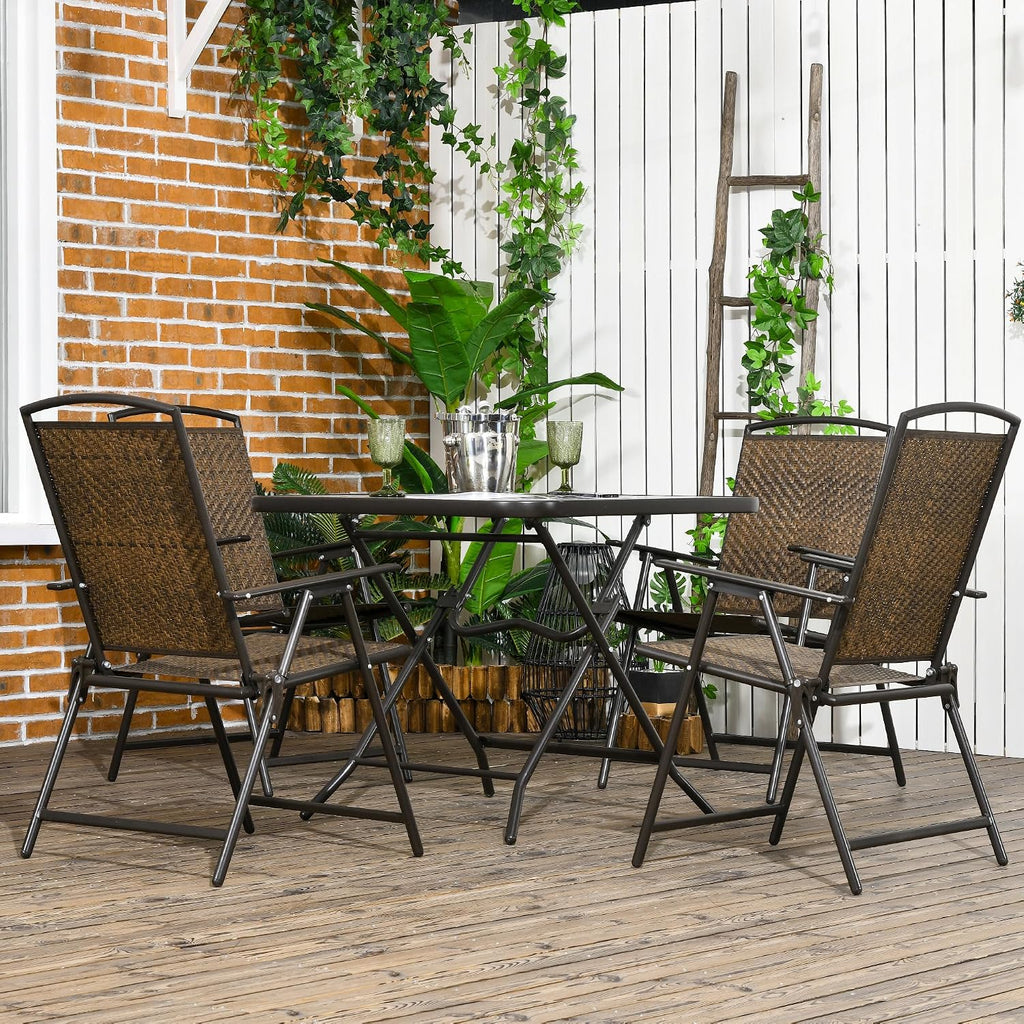 Outsunny 5 Pieces Wicker Dining Set
