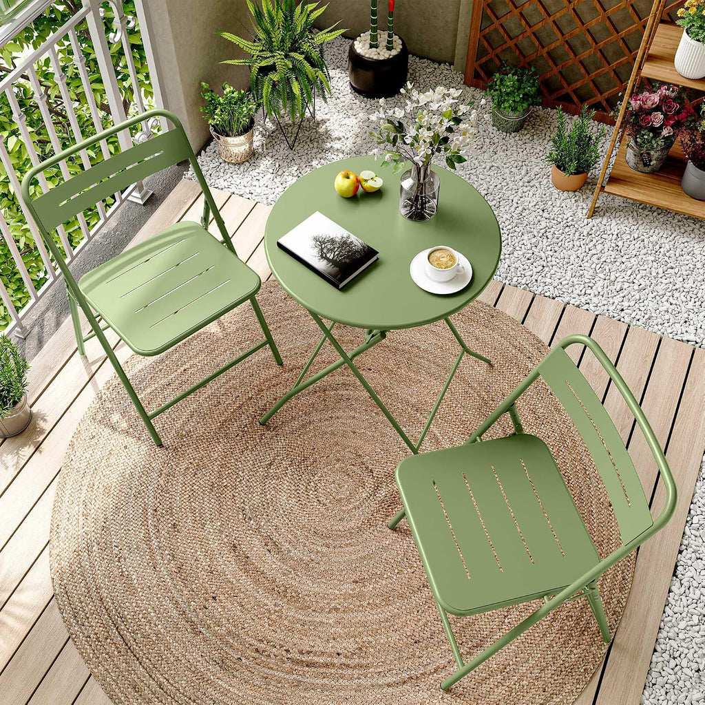 LAUSAINT HOME 3-Piece Steel Folding Bistro Set