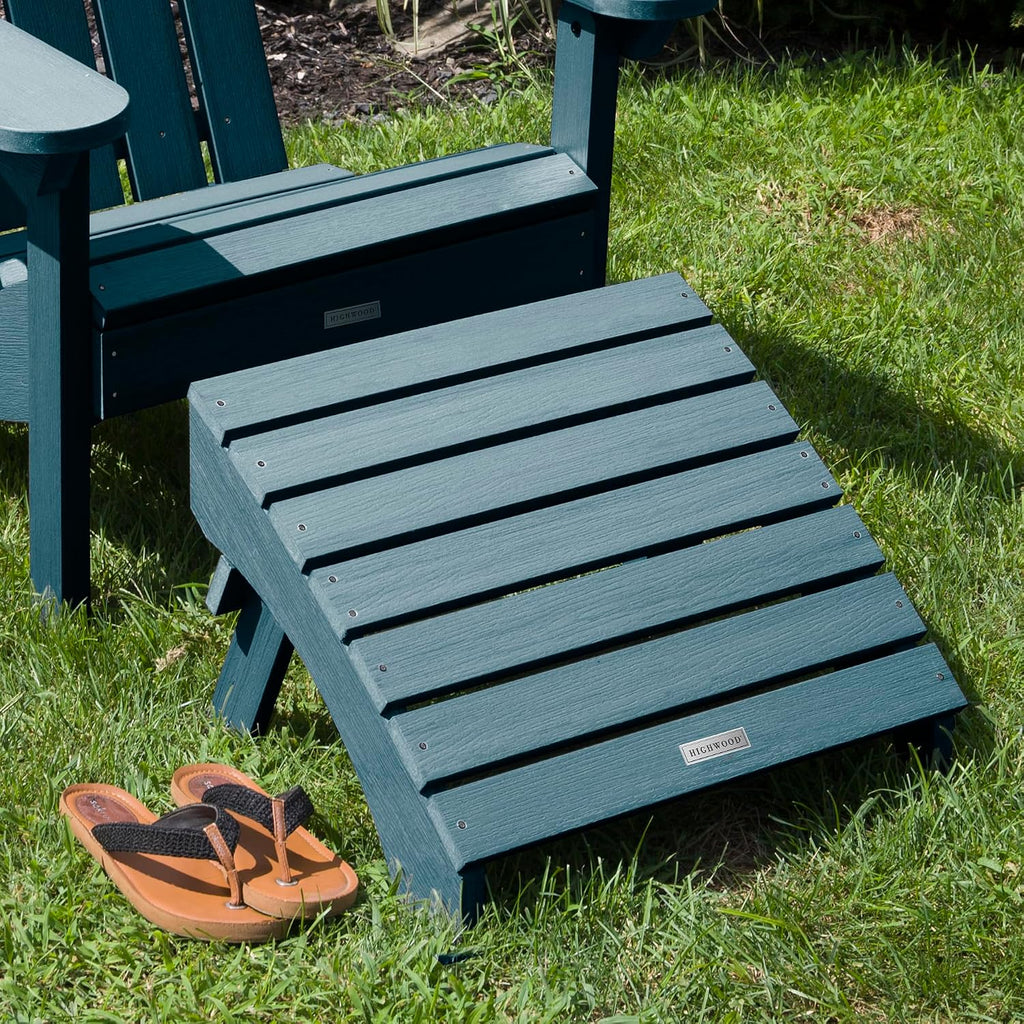 highwood Blue Folding Adirondack Ottoman