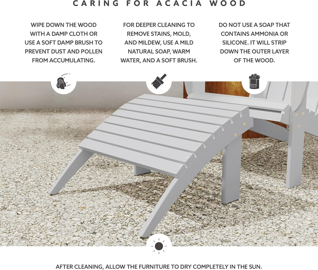 Linon White Adirondack Ottoman