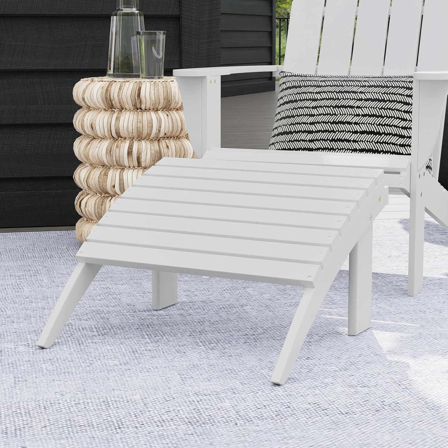 Linon White Adirondack Ottoman