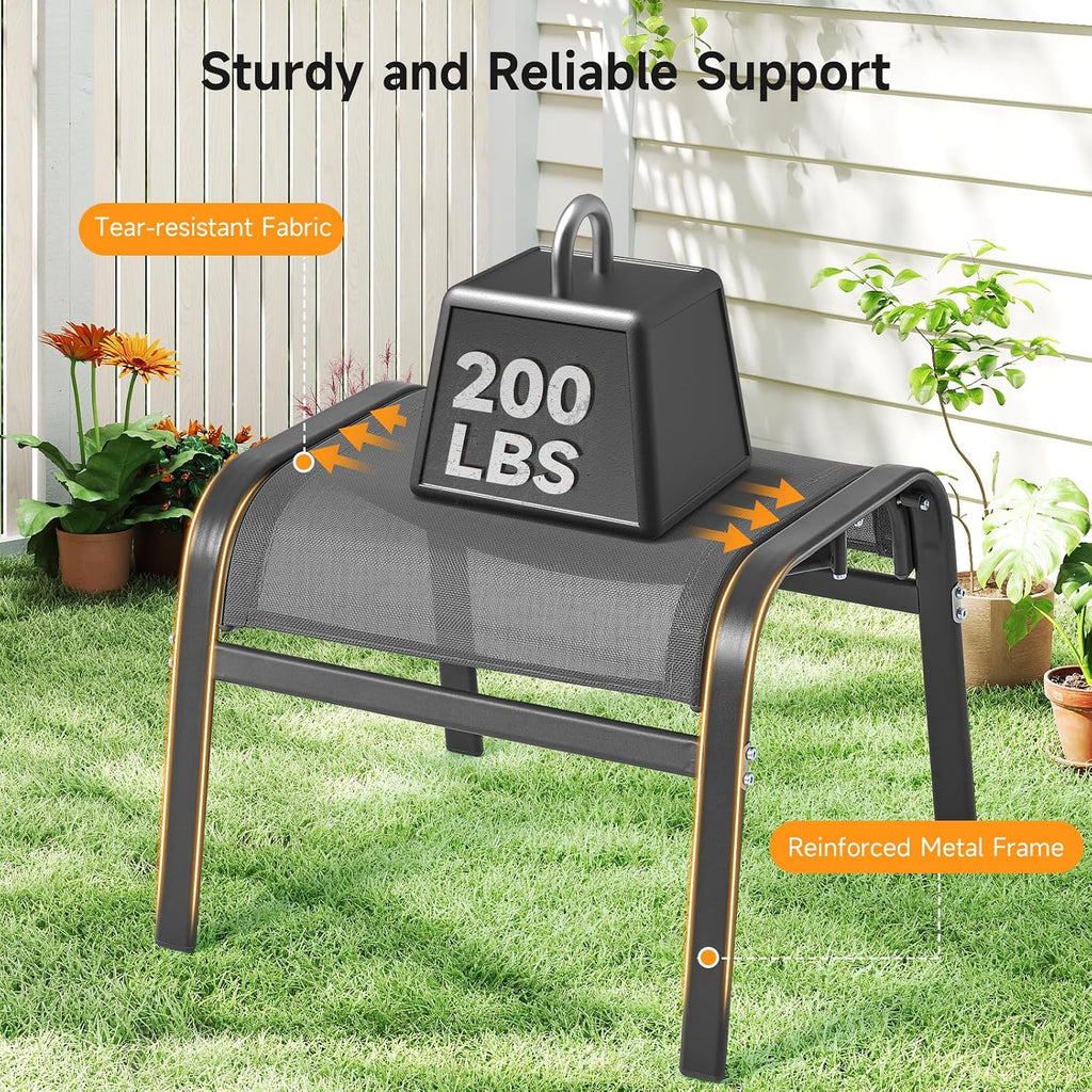 2 Pack Stackable Outdoor Ottomans