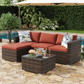 5pc PE Rattan Sectional Sofa Set