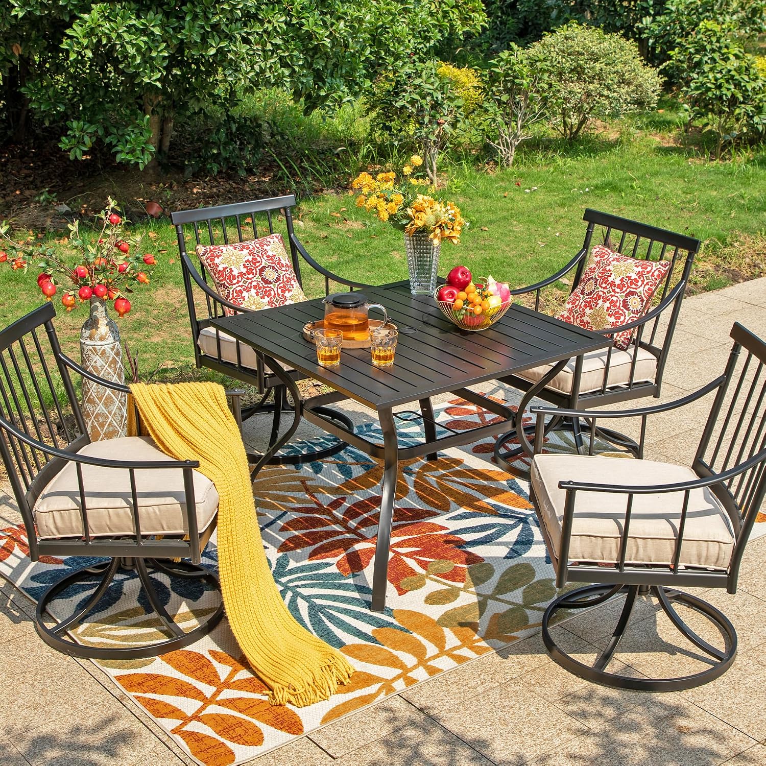 Sophia & William 2 Pack Swivel Patio Chairs