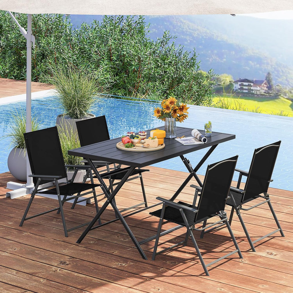 Tangkula 5 Pieces Foldable Dining Set