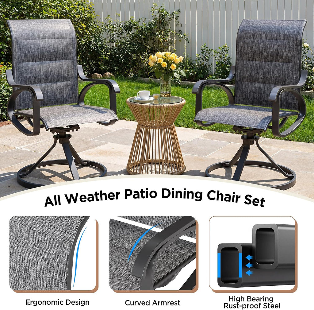 LOUVIXA 2 Pack Swivel Rocking Patio Chairs