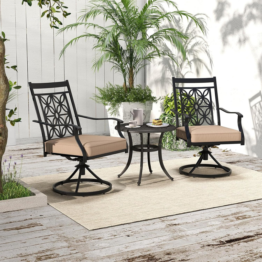 Tangkula 2 Pack Swivel Patio Dining Chairs