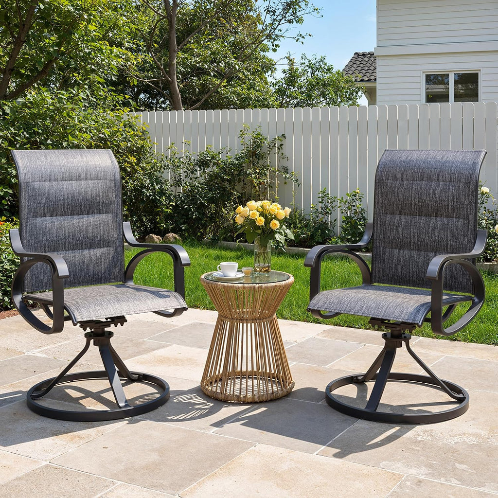 LOUVIXA 2 Pack Swivel Rocking Patio Chairs