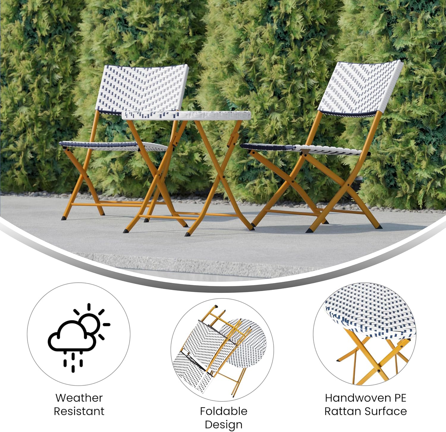 Three Piece Folding Bistro Set