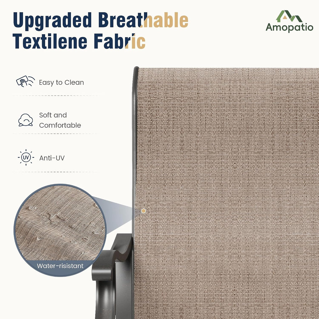 Amopatio 2 Pack Brown Swivel Patio Rockers
